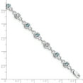 thumbnail image 2 of Primal Silver Sterling Silver Rhodium-plated Blue Topaz and Diamond Bracelet, 2 of 5