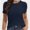 Navy blue, variant on Women's Basic Solid Active Soft Short Sleeve Crew Neck Top T-Shirts