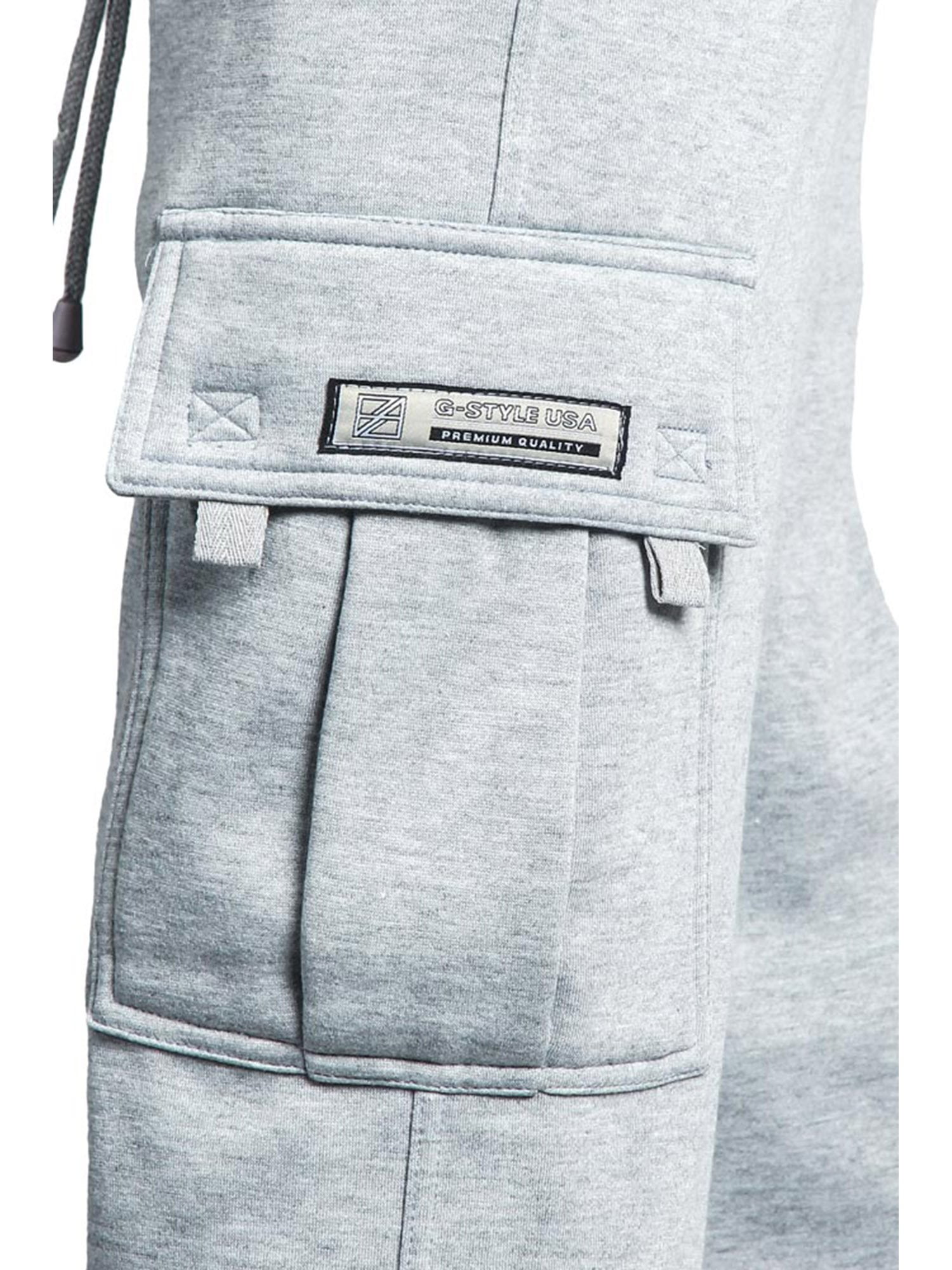 Gseagleusa Mens Plain Fleece Jogger Drawstring Sweatpants Black/Gray/Charcoal
