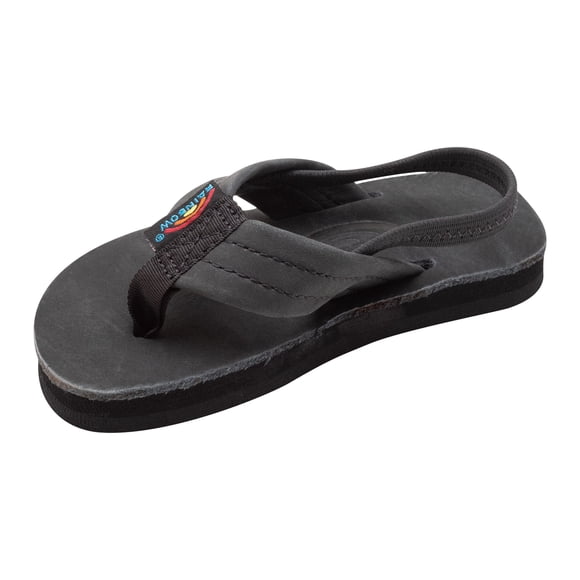 Rainbow Sandals Kid's Single Layer Premier Leather Sandals, Premier Black, Kid's 13-1 B(M) US