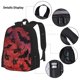 thumbnail image 3 of Disketp Bats And Spiders Mochila Estampada de Gran Capacidad con Lonchera y Estuche, Set de 3 Piezas para Estudiantes, 3 of 7