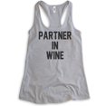 thumbnail image 1 of Partner In Wine Tank Top, Ladies Racerback Tank Top, Wine Tank, Party Tank, Bachelorette Tank, Heather Gray, Large, 1 of 3