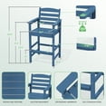 thumbnail image 5 of SERWALL Tall Balcony Adirondack Chairs Set of 2, HDPE Outdoor Bar Height Barstools Chair Set of 2 for Bistro, Poolside, Garden, Blue, 5 of 8