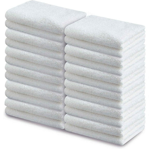 White Salon Towel 24 Pack (Not Bleach Proof, 16 x 26 Inches) Highly Absorbent Hand Towels, Gym Towels, Beauty, Spa and Home Hair Care