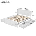 thumbnail image 3 of Queen Size Wooden Platform Bed Frame with Four Storage Drawers, Queen Storage Bed Frame with Headboard for Bedroom, Slatted Supports, No Box Spring Needed, 3 of 7