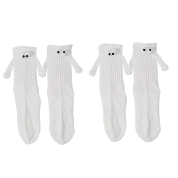 Calcetines de pareja de la mano novedad cómodos calcetines de pareja lindos de tubo medio de dibujos animados Color