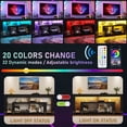 thumbnail image 2 of Blotout 82''Modern LED TV Stand for 85/90'' TV, High Gloss Entertainment Center with Adjustable Shelves & Open Storage, TV Console with 20 Color Changing Lights for Living Room Bedroom Game Room, 2 of 9