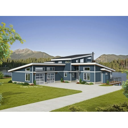 763-13131: Modern Vacation 4 Bed, 3 Bath Luxury Home Plan, 3433 Sq Ft: Full Blueprints with License to Build by Home Plan Marketplace - Lesuto