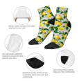 thumbnail image 5 of Rateoe Lemon1 Pattern Quarter Crew Socks,Toe Seamed Ankle Socks,Cotton Cushioned Breathable Athletic Crew Sports Socks, 5 of 7