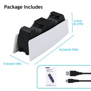 Honcam Tri-Protection Safety Dual Controller Charger for PS5 DualSense/DualSense Edge - White