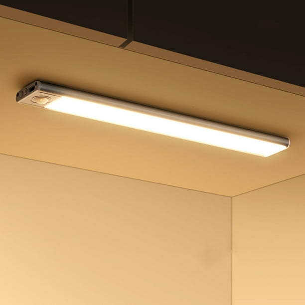 Luz debajo del gabinete Iluminación del gabinete de cocina Luz nocturna con sensor de movimiento 3 modos de color Iluminación regulable recargable Tira LED para armario de cocina Armario Escaleras