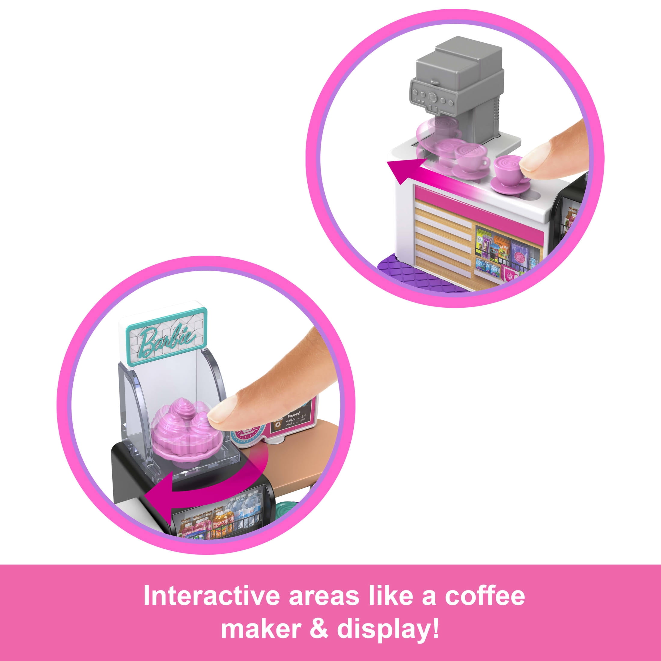 Barbie Mini BarbieLand Collectible Bakery Playset with 1.5-inch Barbie Doll, Interactive Play Areas for Storytelling Fun