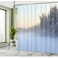 thumbnail image 5 of Ambesonne Winter Shower Curtain, Frozen Lake in Woods, 69"Wx75"L, White Green, 5 of 5