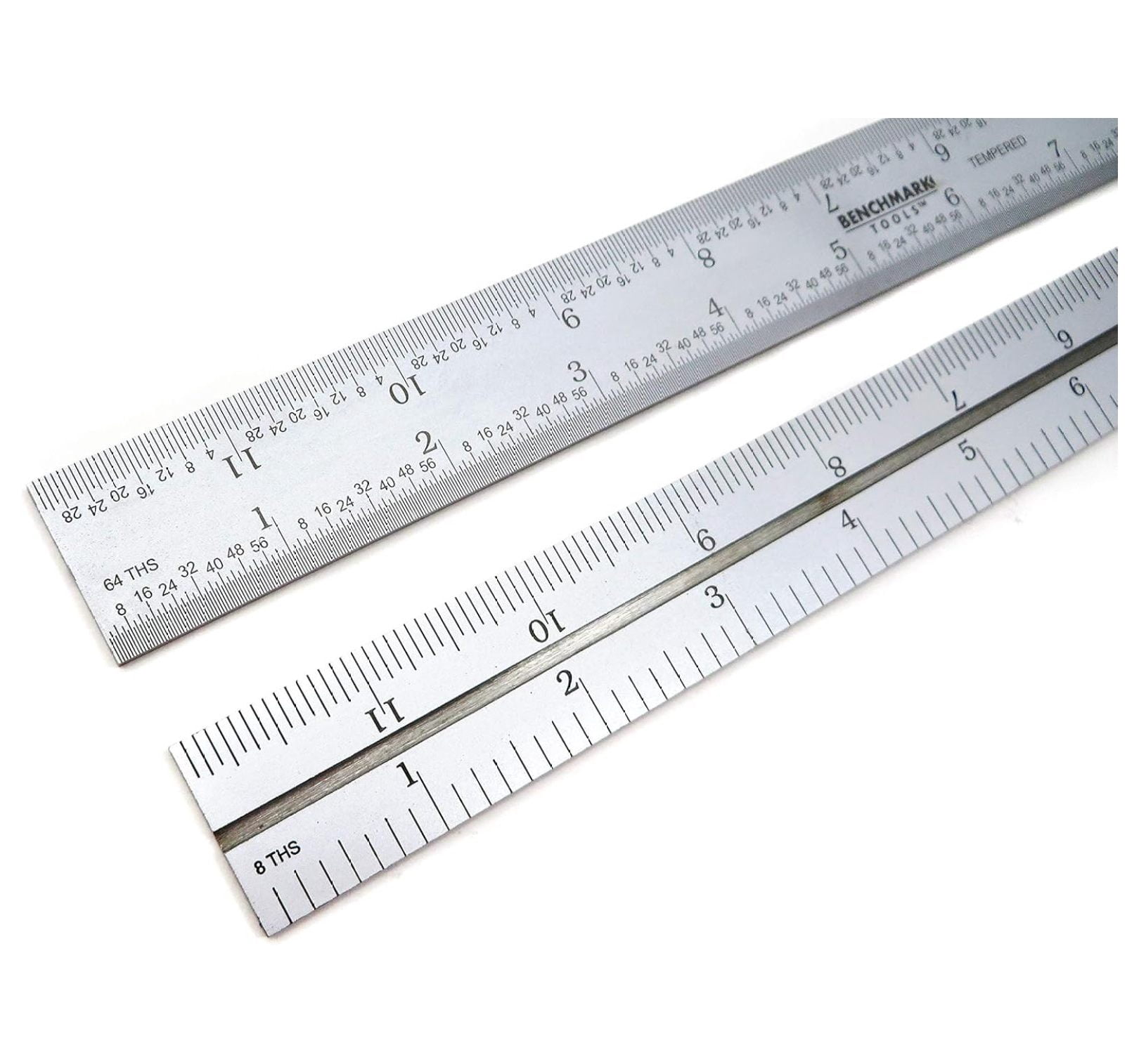 466477 24 inch Combination Square Blade Ruler 4R Markings 1/8, 1/16, 1/32, 1/64 Stainless Steel Non-Glare Finish Compatible with , Mitutoyo, PEC, Brown and Sharp