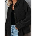 thumbnail image 5 of PULLIMORE Womens Corduroy Shirts Jacket Long Sleeve Casual Button Down Blouses Tops (S, Black), 5 of 8