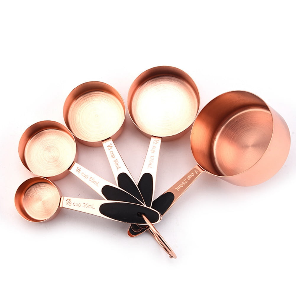 HEQU Copper Measuring Cups And Spoons Set, Stainless Steel ...