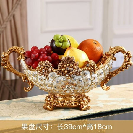 

UMMH Grade Creative European Fruit Plate Handmade Rhinestone Hand-Drawn Luxury Dried Fruit Ceramic Plate Trinket Dish Snack Tray