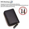 thumbnail image 3 of Queilt Multifunctional credit card holder, small leather case with zipper, 3 of 5