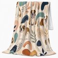 thumbnail image 2 of English Bulldog Autumn Botanical Illustration, Playful Pet Portrait Pattern, Warm Flannel Blanket for Living Room and Bedroom, Dog Lovers Thanksgiving Gift, Pet Lover Home Decor, 2 of 9