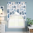 thumbnail image 6 of Blue Coastal Kitchen Window Curtains, Swag Curtains Valance for Bedroom Living Room Bathroom, Starfish Sea Turtle Coral Nautical Beach Rod Pocket Window Curtain Block Drapes 2 Panels 36"x45", 6 of 9