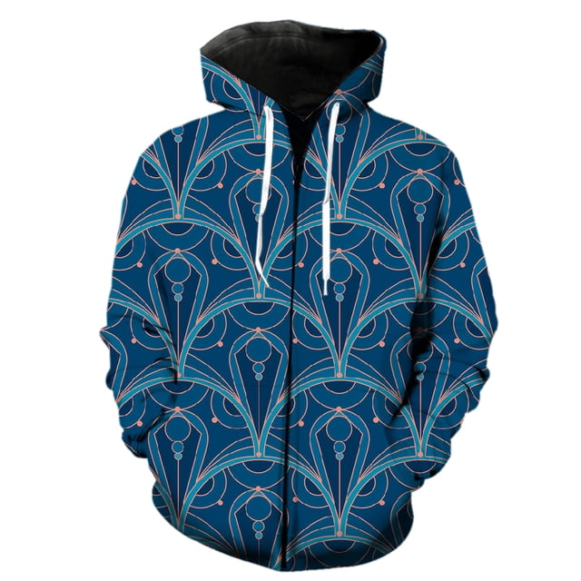 Abstract Pattern Men's Zipper Hoodie Fashion Teens Cool 3D Printed Spring Oversized Casual Tops Long Sleeve With Hood Jackets