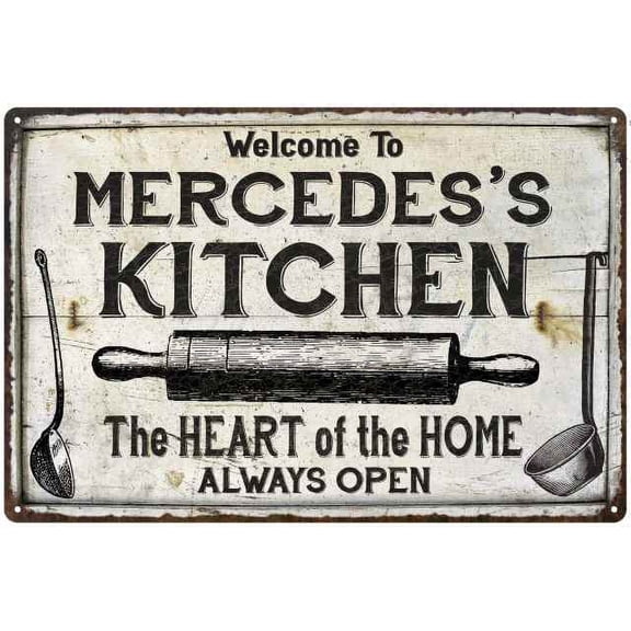 MERCEDES'S Kitchen Farmhouse Sign 8 x 12 High Gloss Metal 208120033436