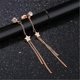 thumbnail image 3 of 1 Pair Fashion Charm Women Long Tassel Pentagram Ear Studs Rose Gold Gift------Product code 74969, 3 of 5