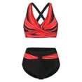 thumbnail image 4 of Swimsuits Women Push Up Vintage Retro Ruched High Waist Print Bikini Set Red Womens Bathing Suits XL, 4 of 4