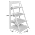 thumbnail image 3 of Ktaxon 4-Tier Wood Plastic Trapezoidal Bookshelf and Bookcase Storage Rack Waterproof, White, 3 of 6