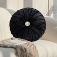 thumbnail image 6 of Mecorevxz Round Ice Flower Velvet Wheel Pillows Bedside Sofa Cushion Window Futon Cushion Pumpkin Pillow (Black), 6 of 6