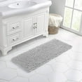 thumbnail image 3 of Walensee Non-Slip Bathroom Rugs Chenille Soft Striped Plush Bath Mat, 24" x 44", Light Grey, 3 of 9