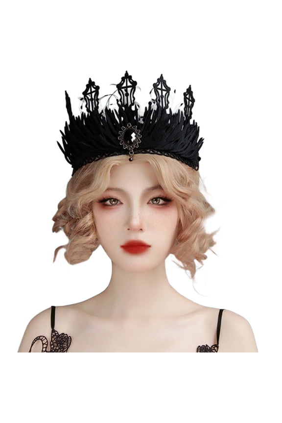 Goth Headband Witch Crown Headpiece Goth Crown Black Crown Gothi Crown Halloween Black Tiaras Crown