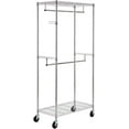 thumbnail image 6 of 2-Tier 2-Rod Closet Organizer Garment Rack Clothes Hanger Home Shelf Heavy Duty Chrome, 6 of 13