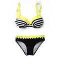 thumbnail image 2 of SAYFUT Classic Women's Stripe Bikini Set Push Up Padded Swimsuit Plus Size Two Piece Straps Bathing Suits Pink/Yellow/Red/Orange, 2 of 7
