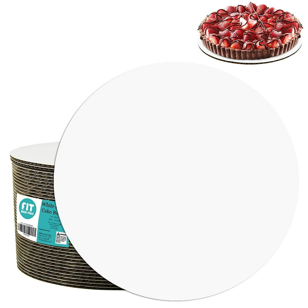 [20 Pack] 12 Inch Round Cake Boards - Grease Proof Cardboard Disposable ...
