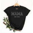 thumbnail image 2 of Camiseta Penkiiy para mamá Mujer Mamá Vida Tees Gráficas Casual Lindas Tops Día de la Madre para Mamá XL Negro, 2 of 5