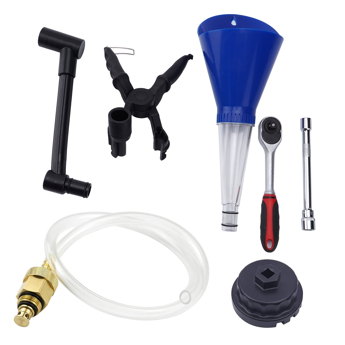 Oil Filter Wrench, Drain Tool, and Advanced Engine Oil Funnel Set for