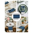 thumbnail image 4 of Hokiten Kitchen Dinner Napkins Set of 4 Lake Blue Stripes Cloth Napkins Reusable Washable Table Napkins for Weddings Cocktail Parties Holiday Table Decor 20x20 Inch, 4 of 8