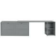thumbnail image 6 of Euroco Queen Size Murphy Bed with Rotable Desk and Shelf for Living Room, Sapce-Saving & Easy Open and Close, Gray, 6 of 23