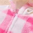 thumbnail image 7 of YDFCWXW Baby Girls Plaid Outfits Fleece Jumpsuit Winter Warm Long Sleeve Zip Hooded Bodysuit Bowknot (Red, 9-12 Months), 7 of 7