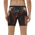 thumbnail image 4 of Picia Steampunk Cowboy Cat Pattern Men's Athletic Long Leg Briefs , Performance Stretch Underwear，Moisture-Wicking, 4 of 7