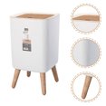 thumbnail image 3 of Baluue Compact Plastic Waste Bin with Press Lid, Kitchen and Bathroom Trash Can, Space-Saving Sturdy Design, 3 of 8