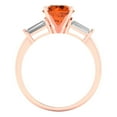 thumbnail image 4 of 2 ct Round Cut Simulated Ruby Three-Stone Engagement Ring for Women in 18K Rose Gold, 4 of 5