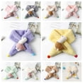 thumbnail image 7 of Faux Rabbit Fur Children Neck Scarf Cross Neckerchief Kids Winter Scarves Animal Sunday Angora Yarns Children Neck Warmer (pink-duck), 7 of 7