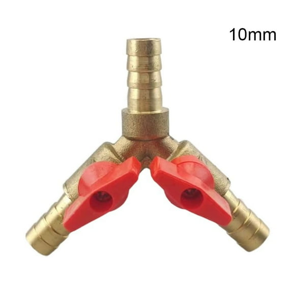 10mm Y-Shaped 3-Way Brass Ball Valve Shut Off for Fuel Air Water Gas Plumbing Fittings