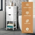 thumbnail image 3 of Sptwo Bathroom Storage Cabinet, Freestanding Wooden Side Storage Cabinet with 2 Adjustable Drawers, Space-Saving Floor Cabinet for Living Room Bathroom Bedroom Entryway (White), 3 of 10