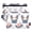 Cartoon French Bulldog Face, variant on Polar Bear Bicycle Riding 2 Pack Pencil Pouch for 3 Ring Binder Smooth Zipper Folders with Pockets Clear Window Pencil Case