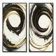 thumbnail image 2 of Designart "Curvaceous Black and Gold Design I" Abstract Spirals Framed Wall Art Set Of 2 - Black Abstract Framed Canvas Set For Living Room Decor, 2 of 7