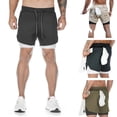 thumbnail image 3 of Toystoory Pantalones cortos de entrenamiento para hombre, pantalones cortos para correr, entrenamiento deportivo, culturismo, Fitness, pantalones Uniforme atlético Negro M, 3 of 6