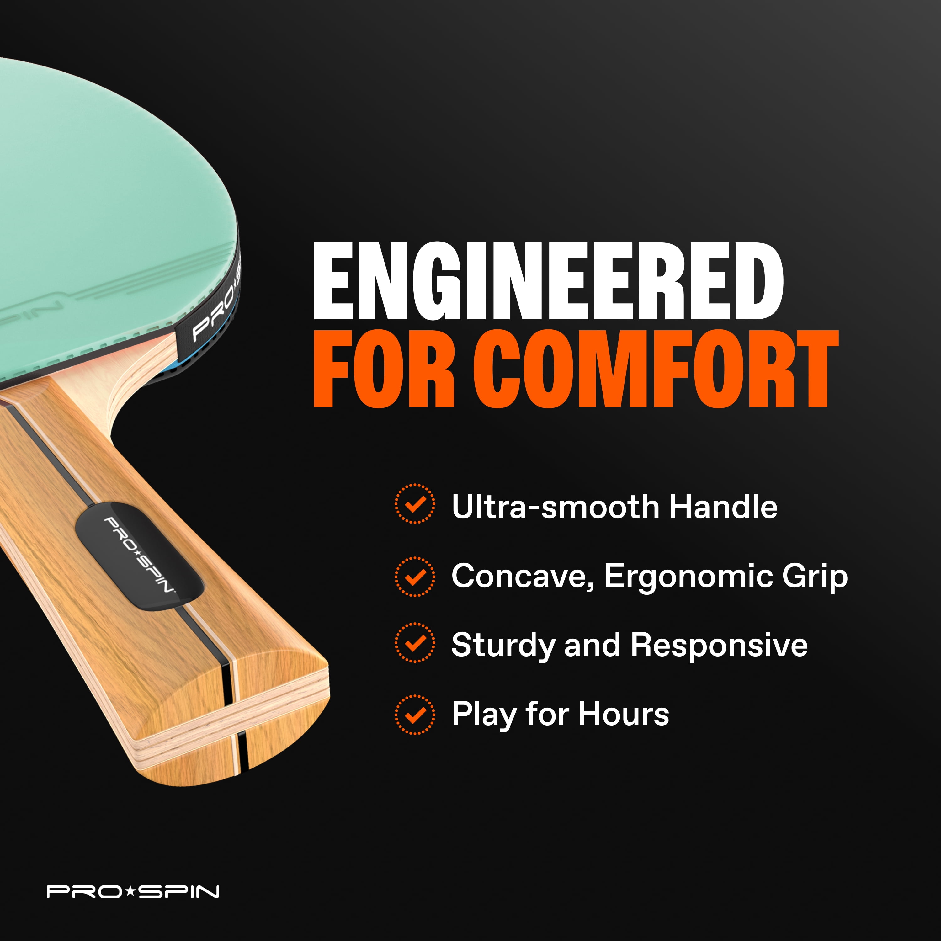 PRO SPIN Ping Pong Paddles - High-Performance Set with Premium Table Tennis Rackets, 3-Star Ping Pong Balls, Compact Storage Case | Professional Quality Ping Pong Paddle Set (2-Player Set)